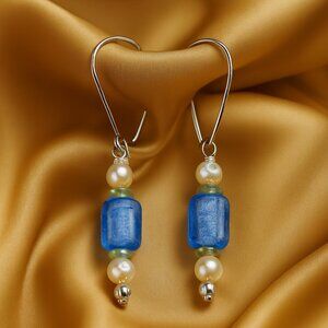 Colorful Beaded & Silver Tone Dangle Earrings – Boho Chic Statement Jewelry